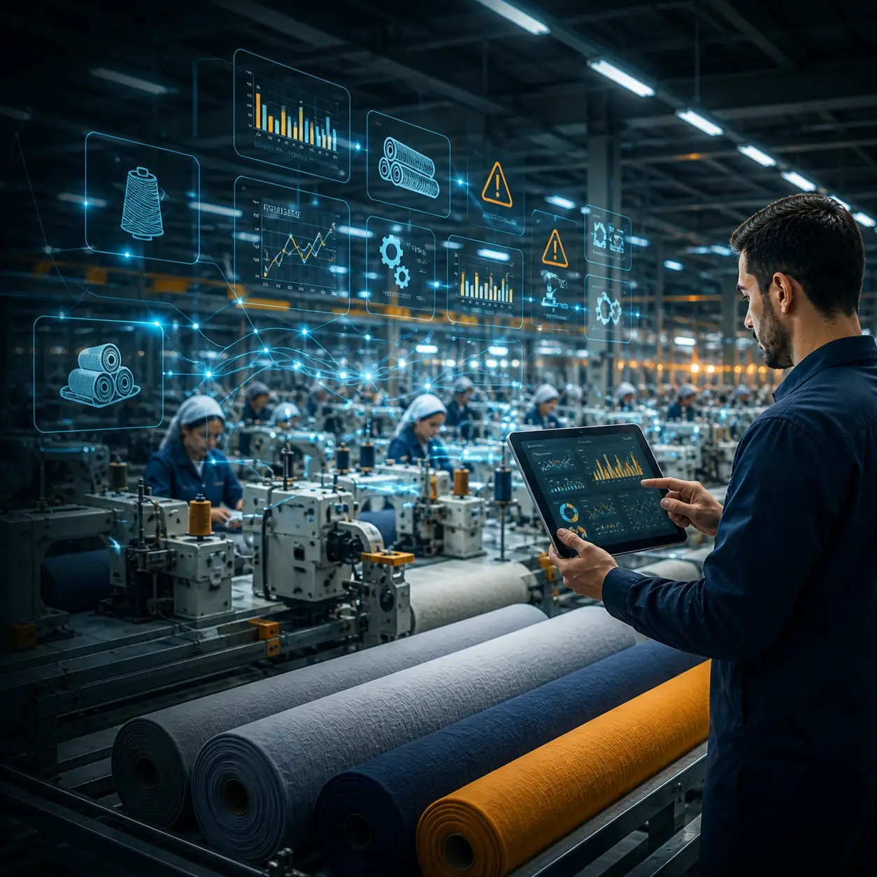 ERP textile pour la gestion de production, suivi des ateliers et optimisation des stocks en temps réel